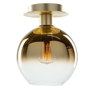 Morning Mist-1 Light Semi-Flush Mount in Contemporary Style-7.75 Inches Wide by 9.75 Inches High