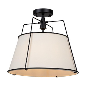 Pullman - 3 Light Semi-Flush Mount-13.5 Inches Tall and 17 Inches Wide
