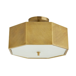 Grespan - 2 Light Semi-Flush Mount-6.5 Inches Tall and 17 Inches Wide