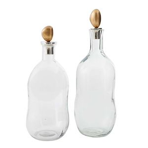 Stavros - Decanter (Set of 2)-13.5 Inches Tall and 4 Inches Wide