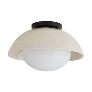 Glaze - 1 Light Small Flush Mount-7 Inches Tall and 12.5 Inches Wide