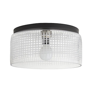Cut - 1 Light Large Flush Mount-8 Inches Tall and 15.5 Inches Wide