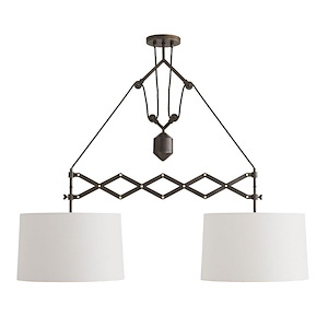 Pantograph - 2 Light Pendant-34 Inches Tall and 50 Inches Wide