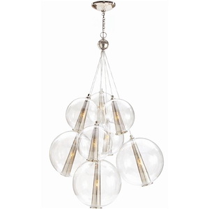 Caviar - 8 Light Adjustable Large Cluster Chandelier-51 Inches Tall and 28.5 Inches Wide