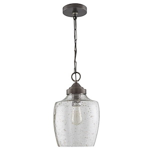 Stoney - 1 Light Pendant In Urban and Industrial Style-14 Inches Tall and 8.75 Inches Wide