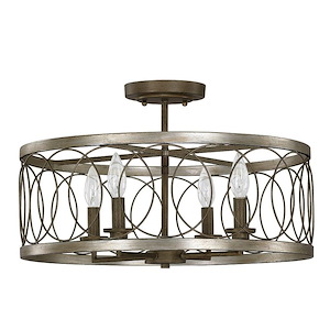 Madeline - 4 Light Semi-Flush Mount In Transitional Style-12.75 Inches Tall and 20 Inches Wide