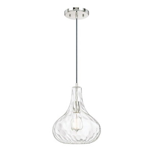 River - 1 Light Pendant In Transitional Style-11.5 Inches Tall and 9 Inches Wide