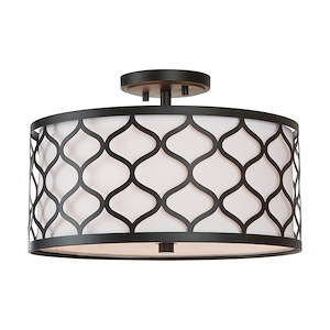 Felicia - 3 Light Semi-Flush Mount In Modern Style-10 Inches Tall and 15 Inches Wide