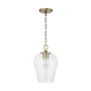 Verret - 1 Light Pendant In Transitional Style-13.75 Inches Tall and 9 Inches Wide