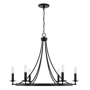 Tempe - 6 Light Chandelier In Transitional Style-23.5 Inches Tall and 30 Inches Wide