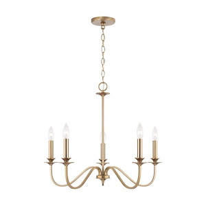 Weston - 5 Light Chandelier In Minimalist Style-22 Inches Tall and 26 Inches Wide