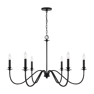 Weston - 6 Light Chandelier In Minimalist Style-23.5 Inches Tall and 38 Inches Wide - 1300605