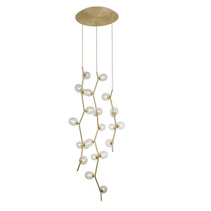 Hampton - 24 Light Cluster Pendant-72 Inches Tall and 26 Inches Wide