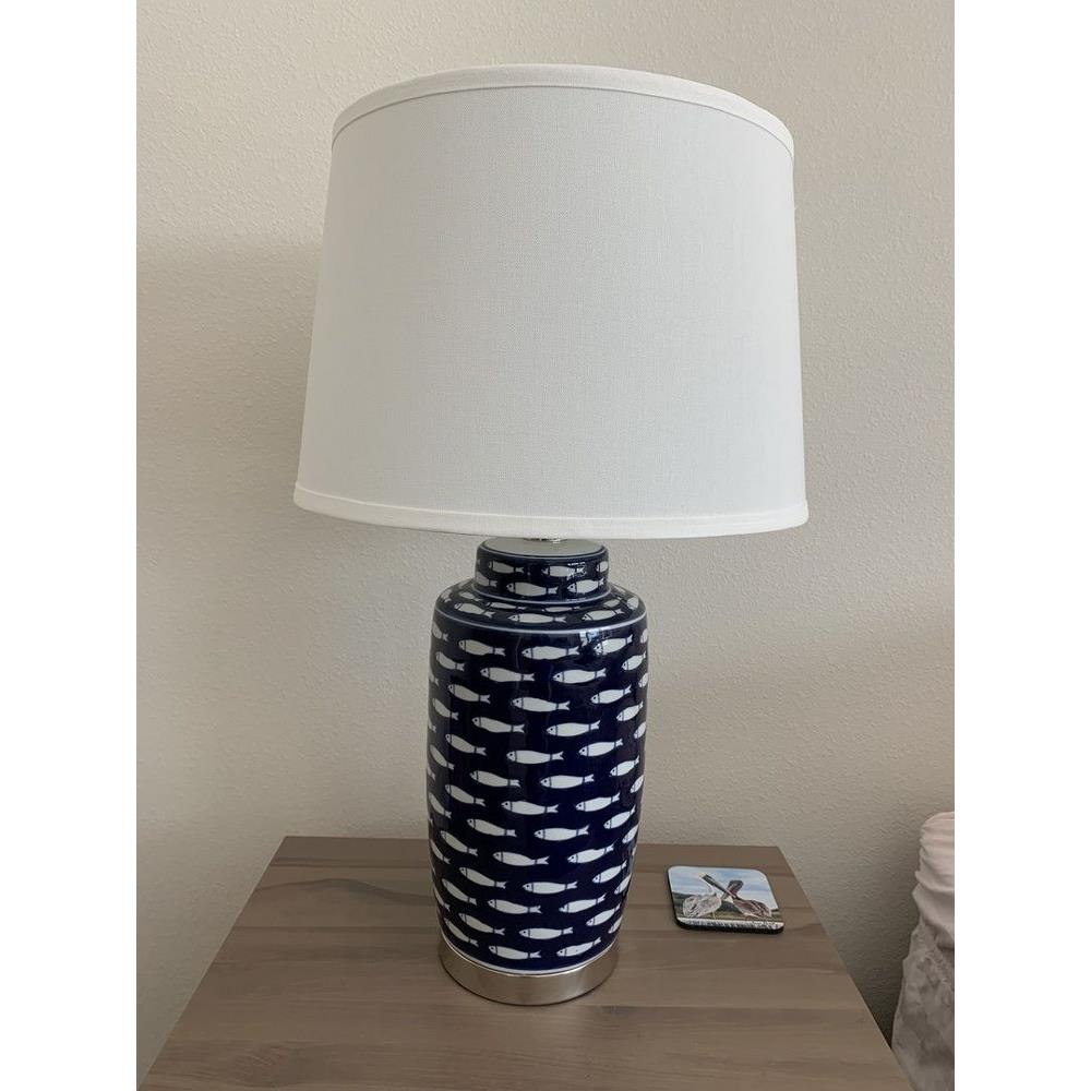 Bailey Street Home 2499BEL4227929 Navy Blue Table Lamp with White