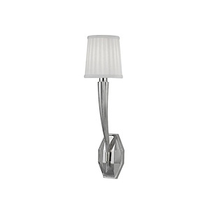1 Light Modern Wall Sconce with White Silk Shade-20.5 Inches H by 5.25 Inches W - 1227647