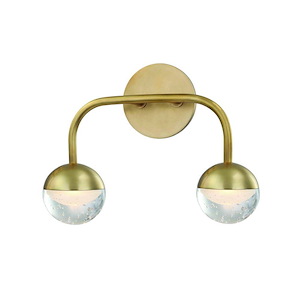Broom End 2-Light LED Bath Bracket - 13 Inches Wide by 9.5 Inches High - 1227856