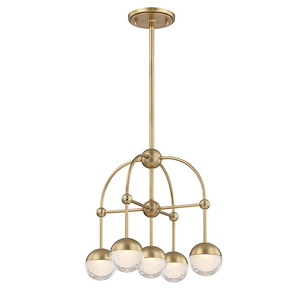 Broom End 5-Light LED Chandelier - 15.75 Inches Wide by 15 Inches High - 1227953