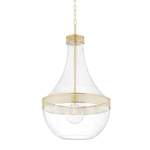 Carters Common-1 Light Pendant in Modern/Transitional Style-17.5 Inches Wide by 32 Inches High - 1228596
