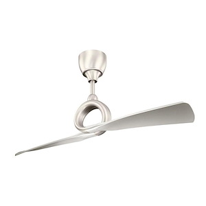 2-Blade Ceiling Fan with Center Focal Point in Brushed Nickel with Six Speed Settings 54 inches W x 24.25 inches H