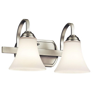 Dalton Hey - 2 Light Vanity Light Approved for Damp Locations - with Transitional inspirations - 8.25 inches tall by 14 inches wide