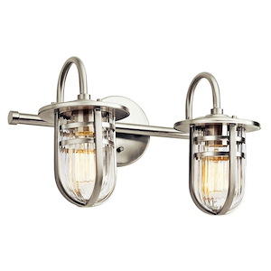 Delph Hollow - 2 Light Transitional Bathroom Light Fixture Damp Location Rated with Coastal Style - 10.25 inches tall by 17.5 inches wide - 1229708