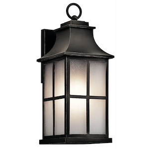 Edmund Garden - 1 light Outdoor Medium Wall Lantern - with Traditional inspirations - 17.5 inches tall by 7.25 inches wide