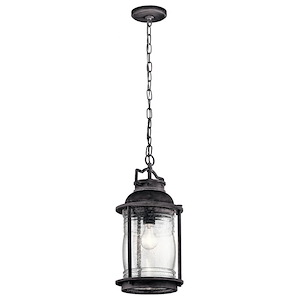 Dunlin Down-1 light Outdoor Pendant-with Lodge/Country/Rustic inspirations-17.75 inches tall by 8.75 inches wide