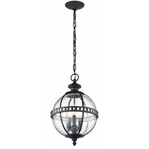 Dunbar Heath - 3 light Outdoor Pendant - with Traditional inspirations - 18.75 inches tall by 12 inches wide - 1229912