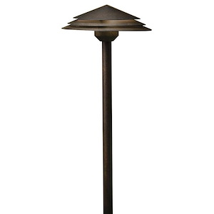 2W 3 LED Round Tiered Path Light - with Utilitarian inspirations - 21 inches tall by 8 inches wide