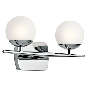 Fair Point-2 Light Bathroom Light Fixture Approved for Damp Locations-with Mid-Century/Retro inspirations-7.75 inches tall by 16.5 inches wide - 1230005