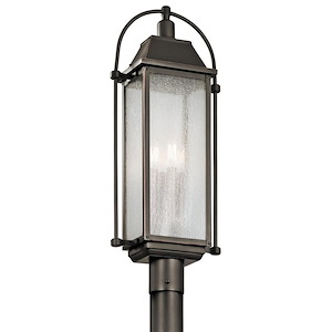 Gas Pastures - 4 light Outdoor Post Lantern - with Traditional inspirations - 27.25 inches tall by 6 inches wide - 1230138