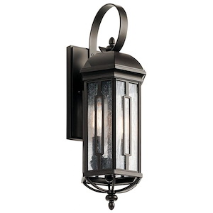Geldof Road - 2 light Small Outdoor Wall Mount - with Traditional inspirations - 18 inches tall by 6.5 inches wide - 1230171