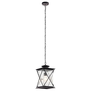 Glendyne Way-1 light Outdoor Hanging Lantern-with Lodge/Country/Rustic inspirations-16.75 inches tall by 9.5 inches wide