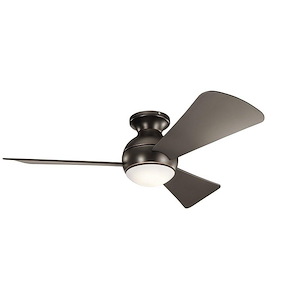 Modern 44 Inch Ceiling Fan with Light Kit with Olde Bronze Finishwith Etched Cased Opal 44 inches W x 11 inches H