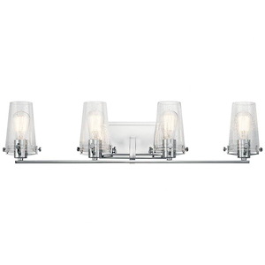 Heol Elfed - 4 Light Contemporary Bathroom Light Fixture Approved for Damp Locations - with Vintage Industrial inspirations - 33.75 inches wide - 1230447