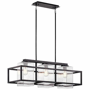 Hilary Glen - 3 light Outdoor Linear Chandelier - 13.25 inches tall by 12 inches wide