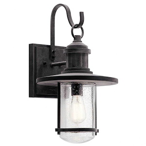 Charles Pleasant-Lodge/Country/Rustic 1 Light Outdoor Wall Sconce-with Coastal inspirations-19.5 inches tall by 11 inches wide