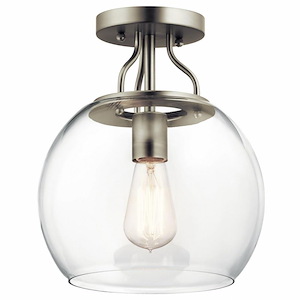 Bull Wharf - 1 light Semi-Flush Mount - with Transitional inspirations - 12 inches tall by 10 inches wide - 1230595