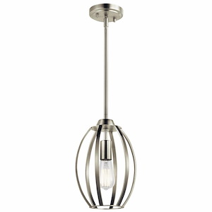 Hospital Green - Pendant 1 Light - with Contemporary inspirations - 12 inches tall by 8 inches wide - 1230608