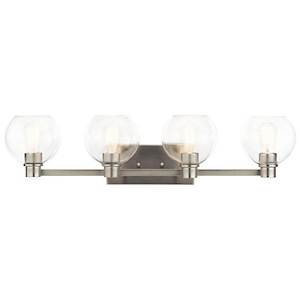 Bull Wharf - 4 Light Vanity Light Approved for Damp Locations - with Transitional inspirations - 8.25 inches tall by 33.5 inches wide - 1230515
