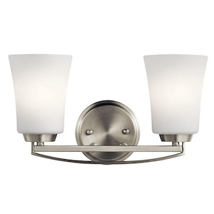 Hospital Green - 2 Light Vanity Light Approved for Damp Locations - with Contemporary inspirations - 8 inches tall by 14.5 inches wide - 1230516