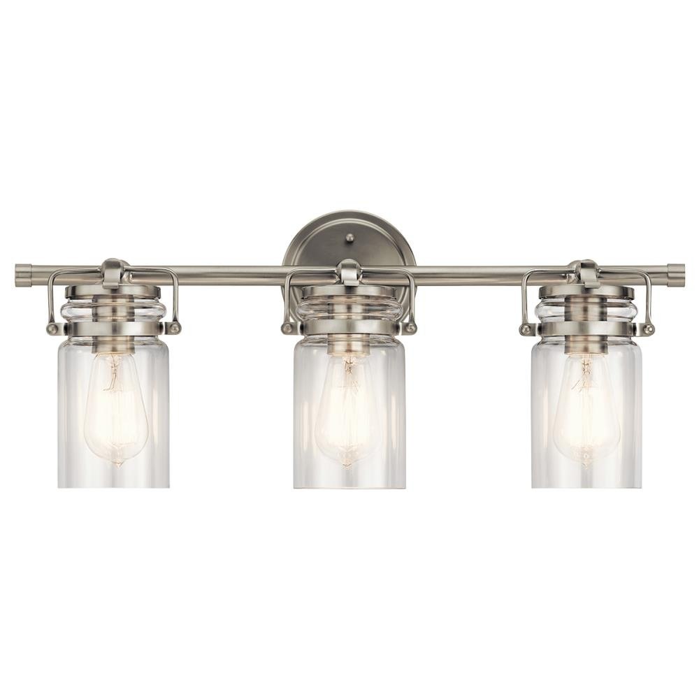 Bailey Street Home 147-BEL-2748864 Corfe Mount - 3 Light Vanity Light Approved for Damp Locations - with Vintage Industrial inspirations - 10 inches tall by 24 inches wide