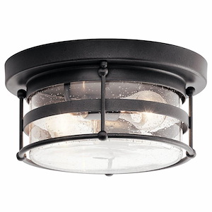 Bartlet Place - 2 light Outdoor Flush Mount - with Coastal inspirations - 6 inches tall by 12.25 inches wide