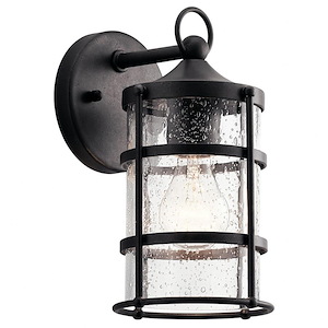 Bartlet Place - 1 light Small Outdoor Wall Lantern - with Coastal inspirations - 10.25 inches tall by 5.5 inches wide - 1230604