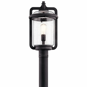 Millers Row - 1 light Outdoor Post Lantern - with Vintage Industrial inspirations - 19.75 inches tall by 10 inches wide