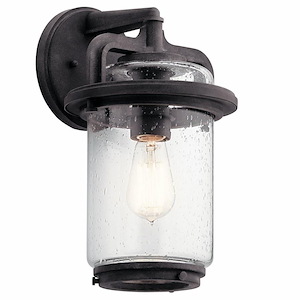 Millers Row - 1 light Medium Outdoor Wall Lantern - with Vintage Industrial inspirations - 14 inches tall by 8 inches wide