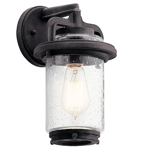 Millers Row - 1 light Small Outdoor Wall Lantern - with Vintage Industrial inspirations - 11.5 inches tall by 6.5 inches wide