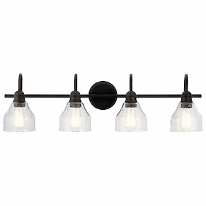 Avery - 4 Light Vanity Light Approved for Damp Locations - with Vintage Industrial inspirations - 9.25 inches tall by 33.25 inches wide