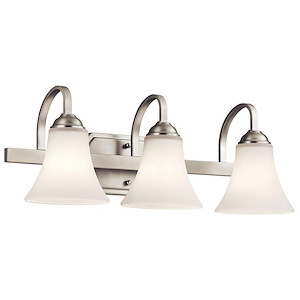 Dalton Hey - 3 Light Vanity Light Approved for Damp Locations - with Transitional inspirations - 8.25 inches tall by 22 inches wide