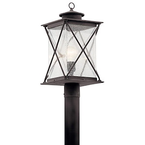Glendyne Way-1 light X-Large Outdoor Post Lantern-with Lodge/Country/Rustic inspirations-19.5 inches tall by 9.5 inches wide